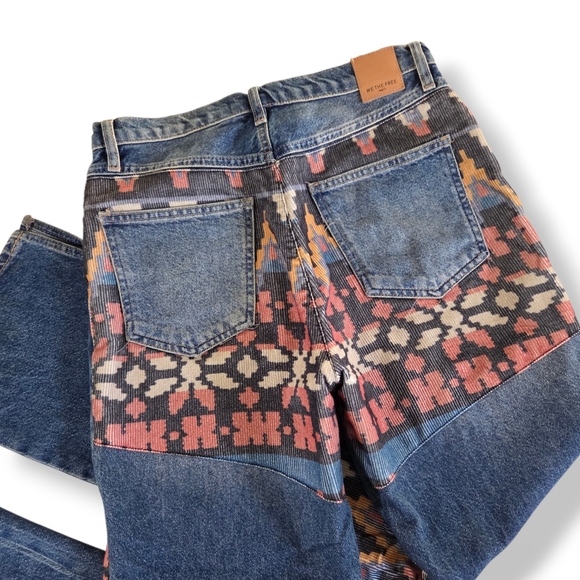 We The Free Free People Rocky Mountain Straight Leg Jeans Western Patchwork 27 - Picture 8 of 16